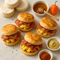 Habanero Honey Country Ham Biscuits