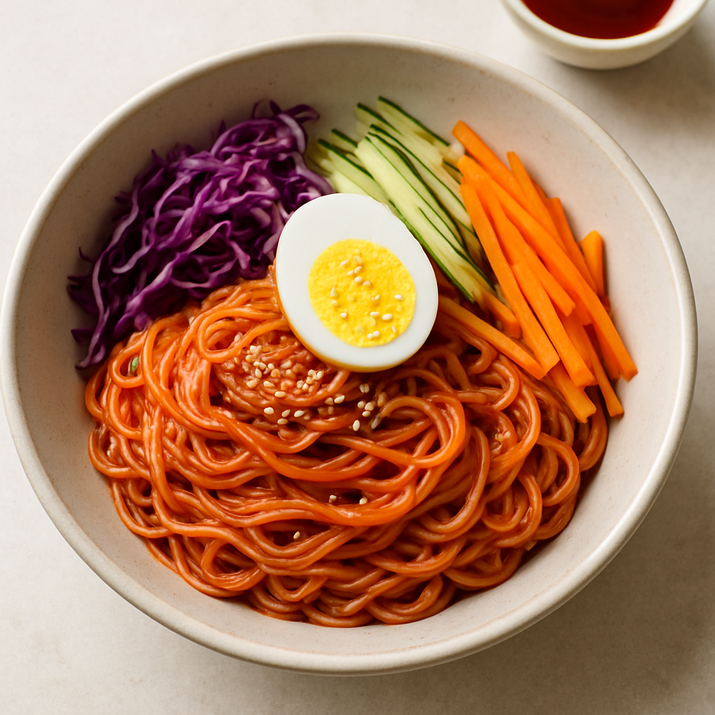 Korean Bibim Myeon (Spicy Mixed Noodles)