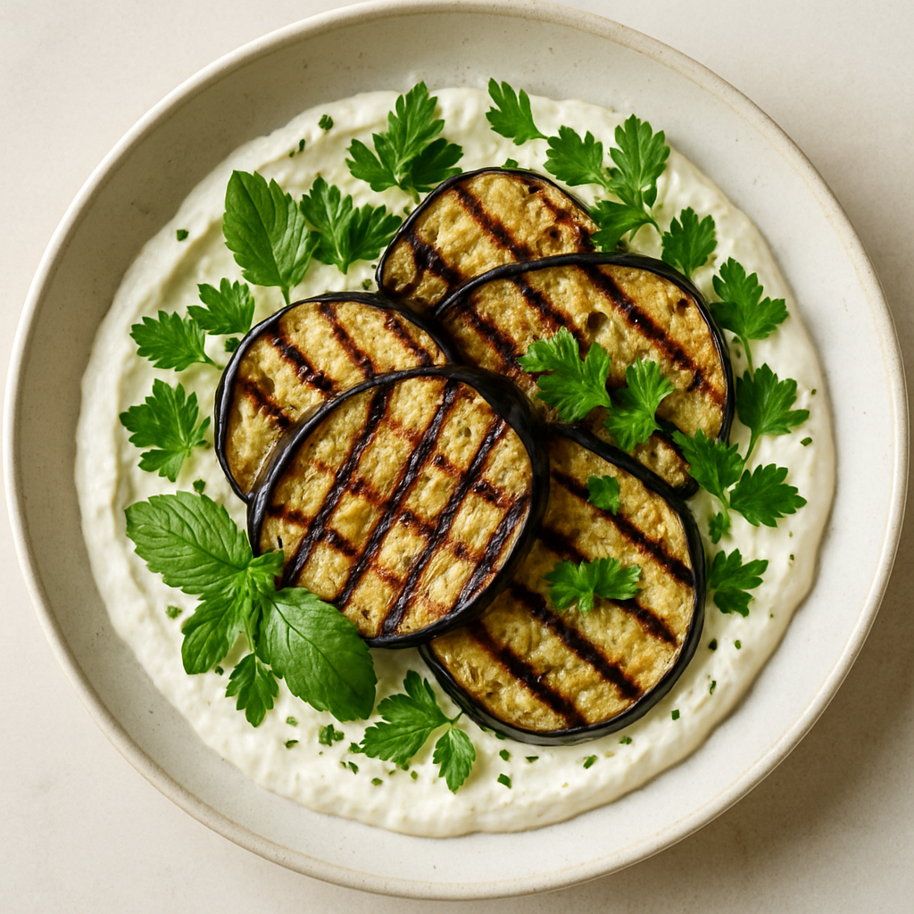 Grilled Eggplant with Creamed Feta