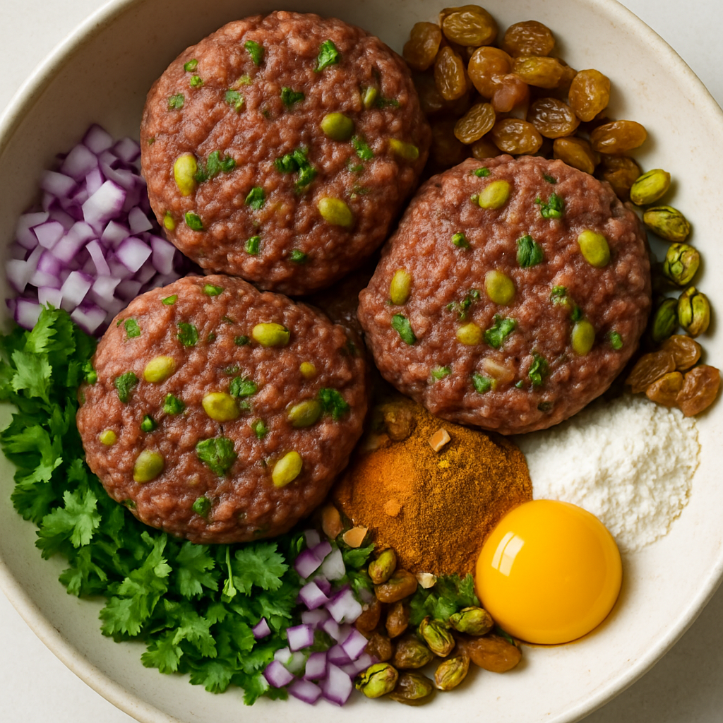 Moroccan Spiced Burgers with Pistachios