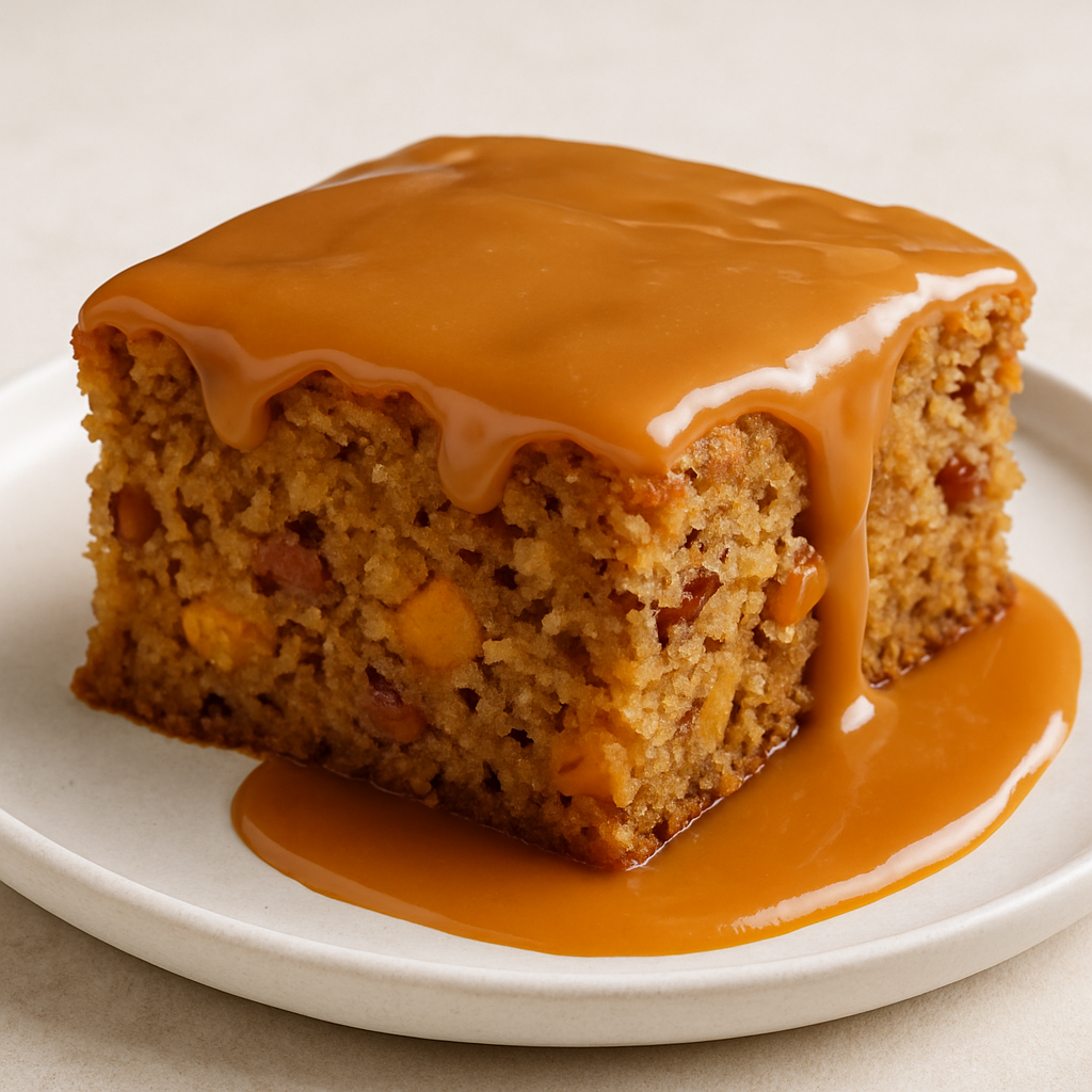 Pastel de Merienda de Durazno y Caramelo