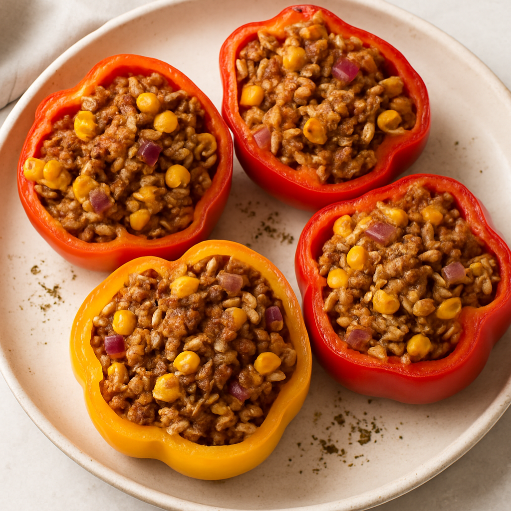 Pressure Cooker Cajun-Spiced Stuffed Peppers