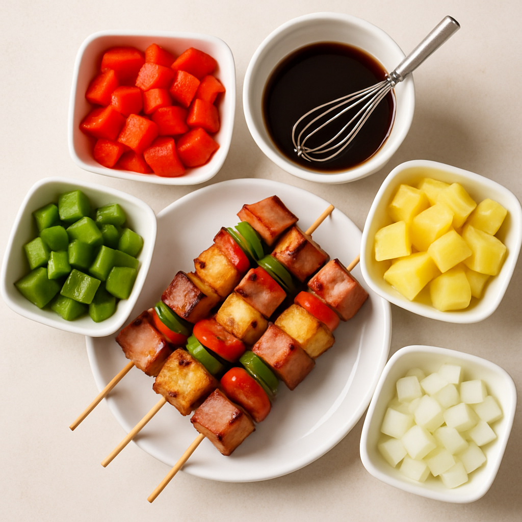 Grilled Ham & Pineapple Skewers