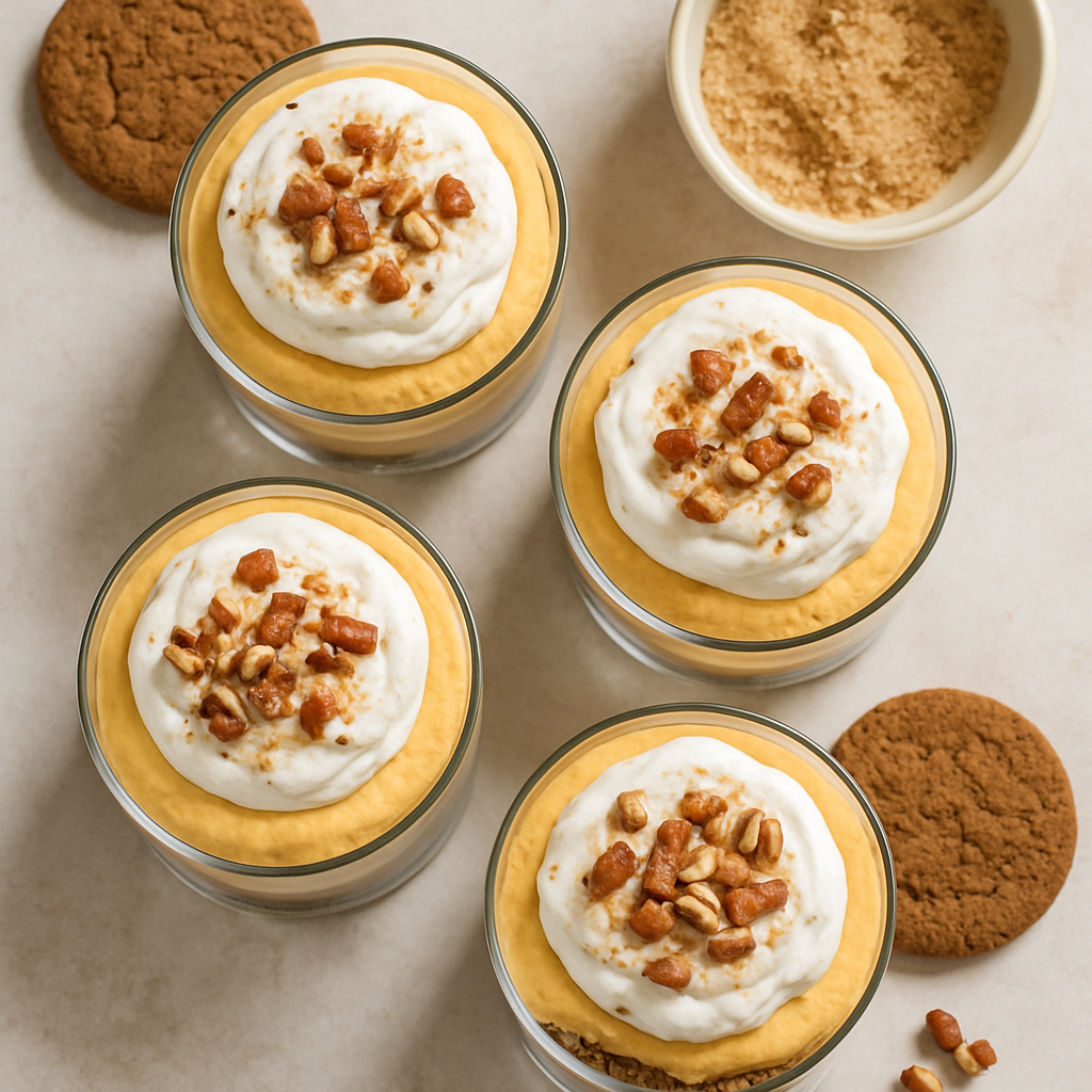 Parfaits de Pastel de Queso con Calabaza y Pacana