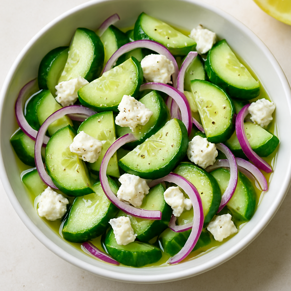 Ensalada de Pepino y Queso Feta