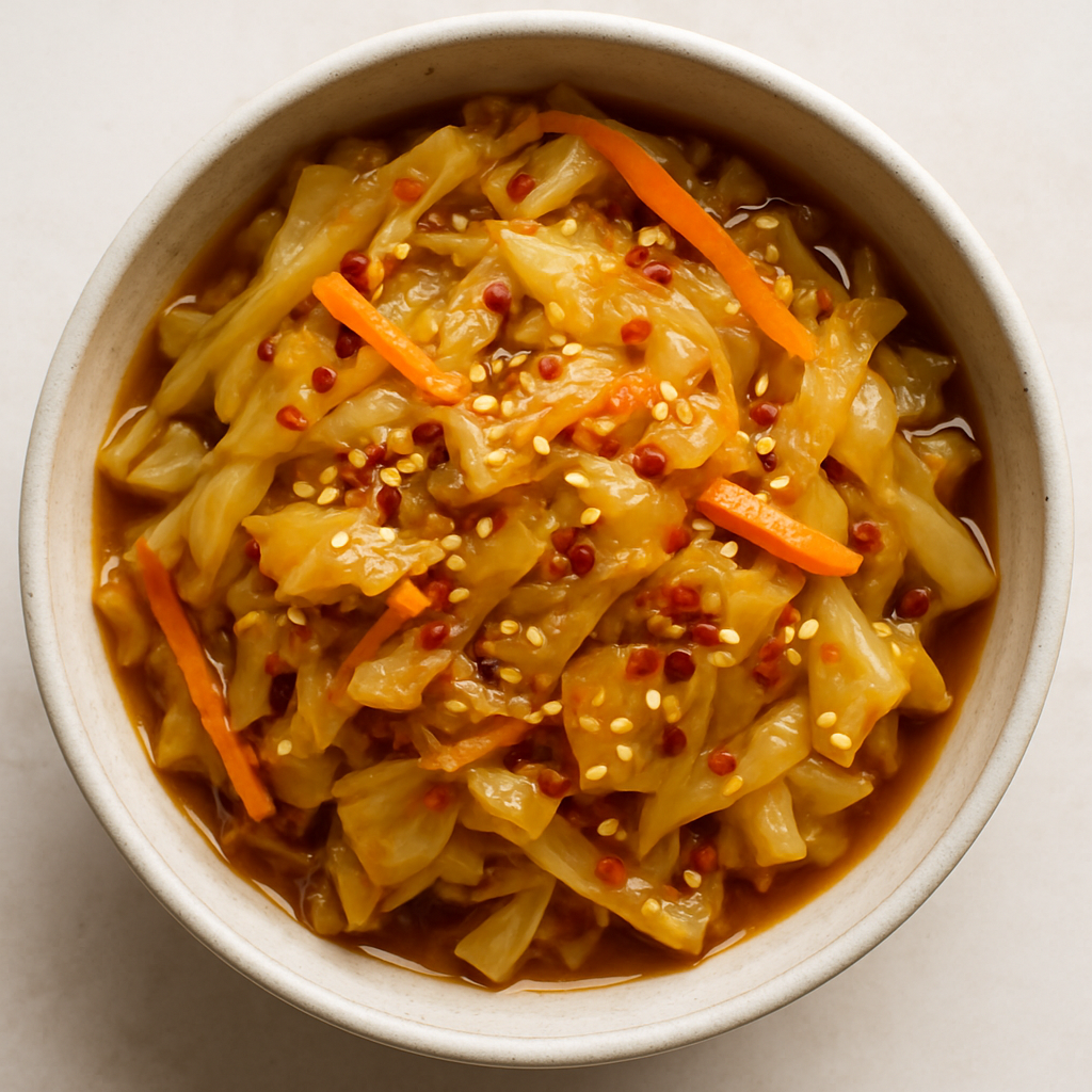 Sweet and Spicy Braised Cabbage