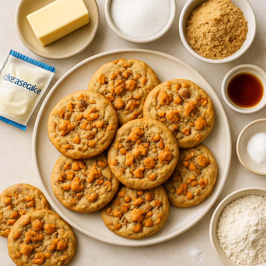 Butterfinger Cheesecake Pudding Cookies