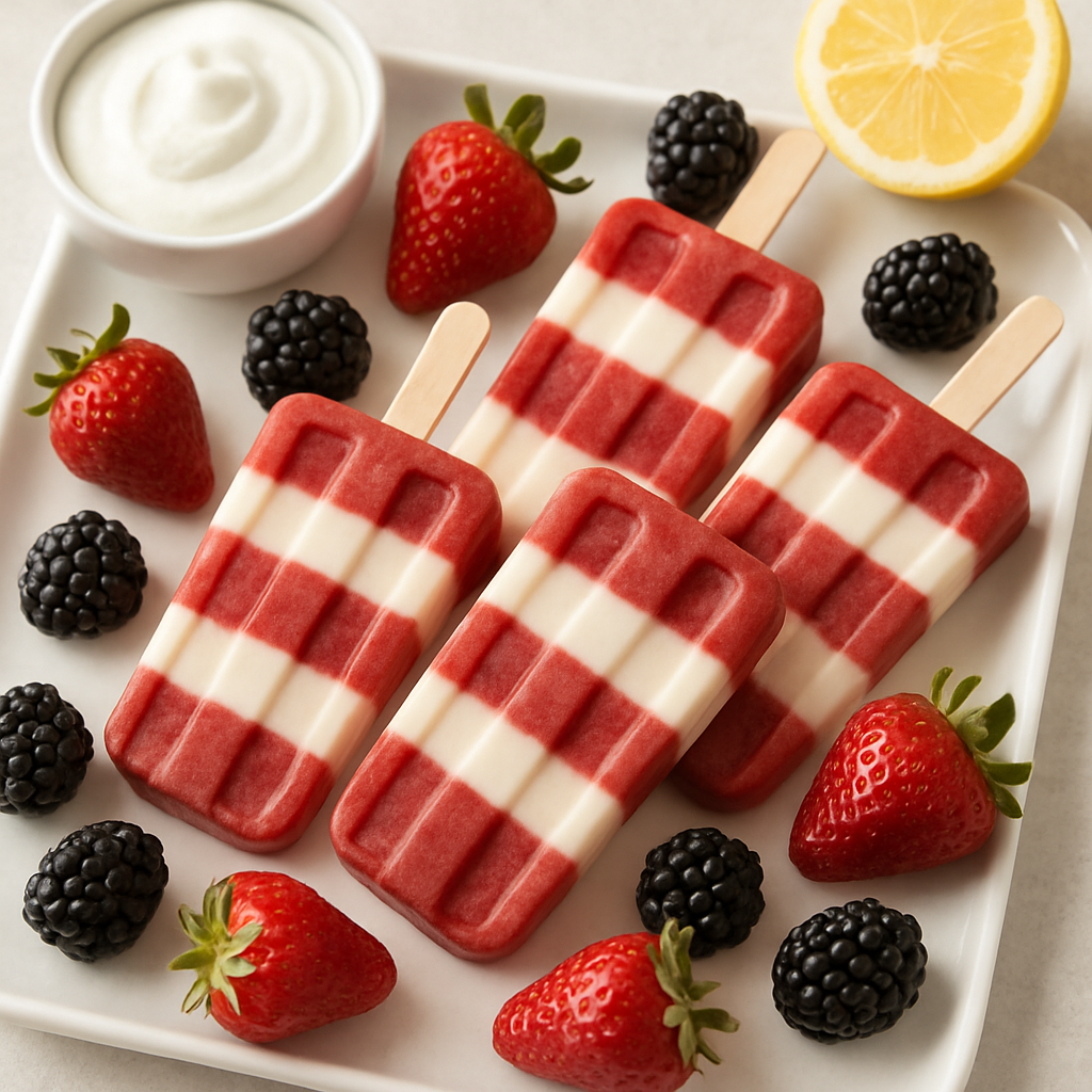 Paletas de Limonada con Frutos Rojos Fáciles