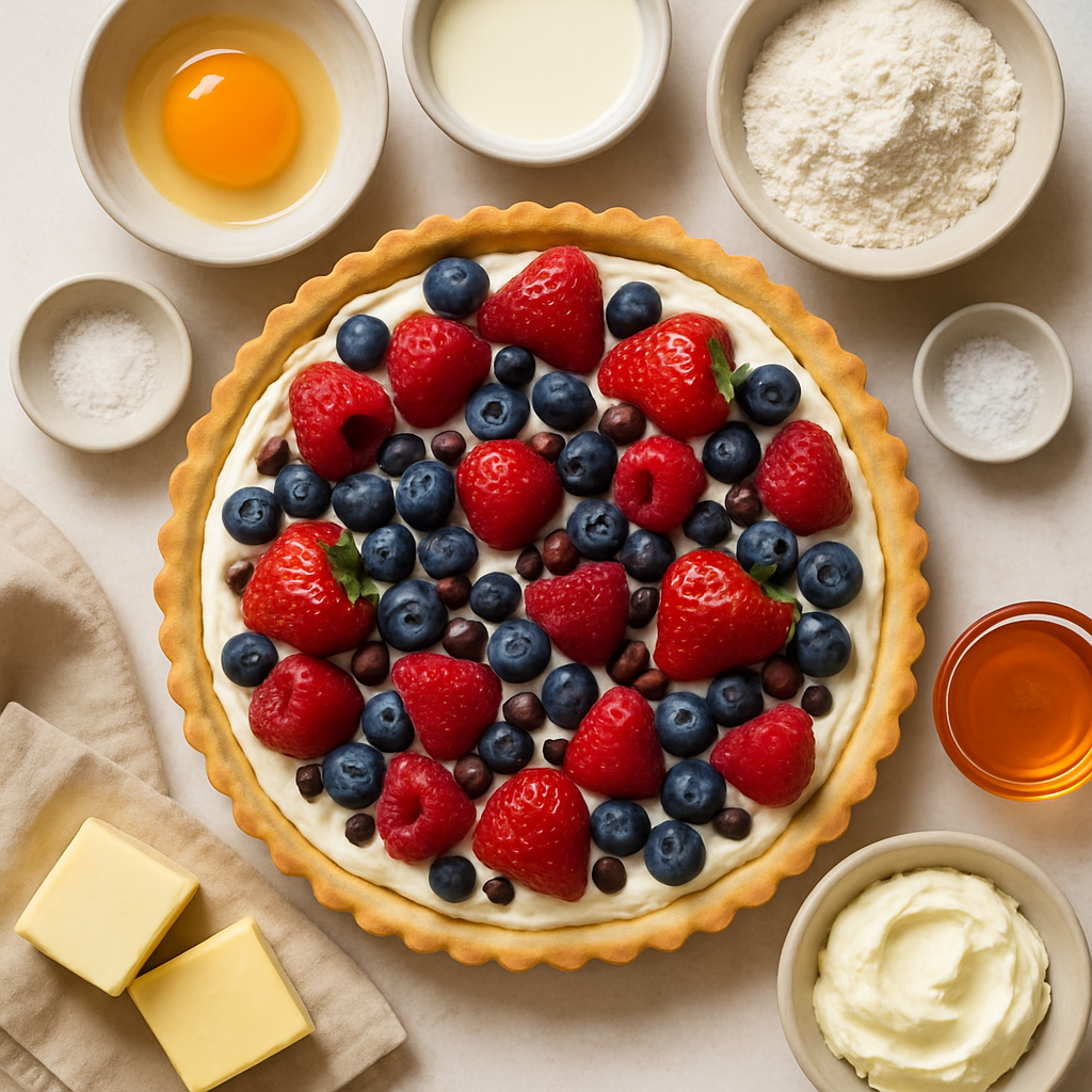 Berry Chocolate Chip Mascarpone Tart