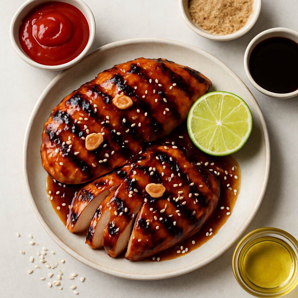 Pechuga de Pollo Glaseada al Teriyaki a la Parrilla