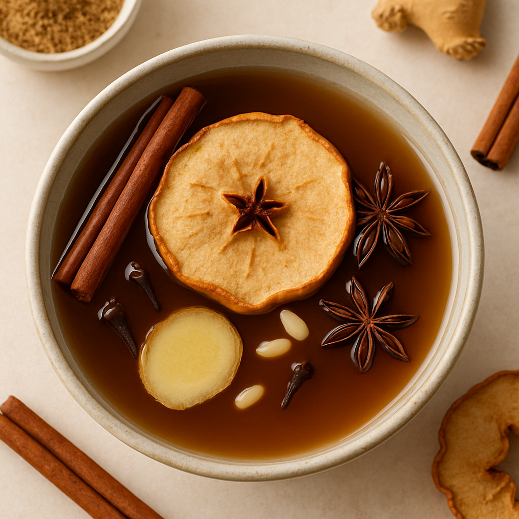 Sujeonggwa de Manzana (Bebida Coreana de Canela y Jengibre)