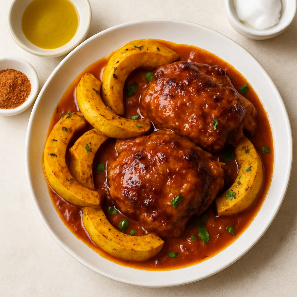 Creole Spiced Squash with Molasses Chicken