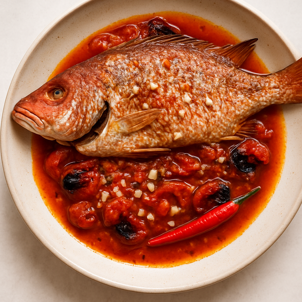 Whole Red Snapper with Roasted Tomato Sauce