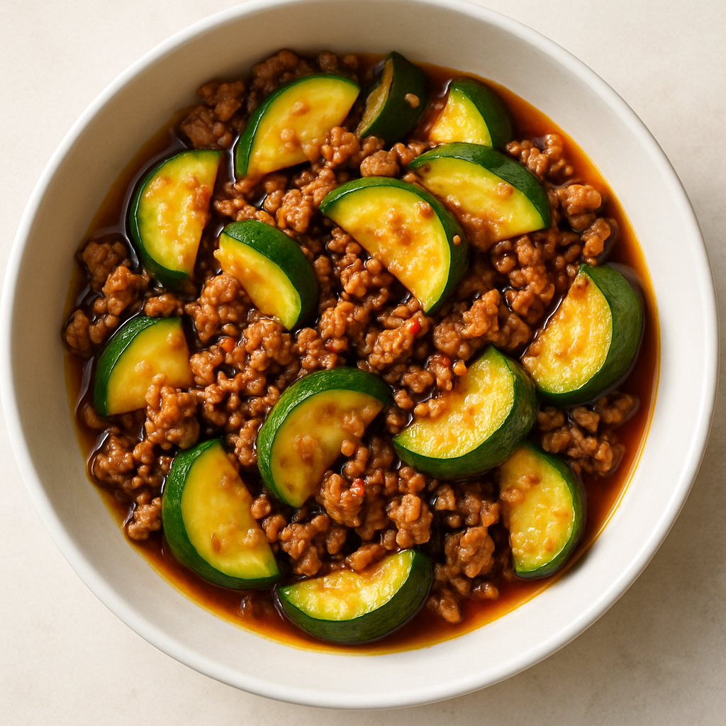 Spicy Ground Pork & Zucchini Stir-Fry
