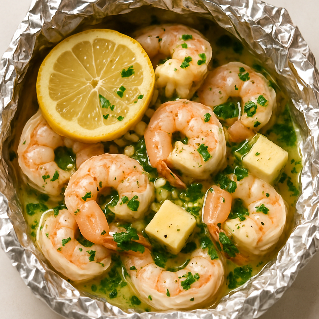 Foil-Pack Shrimp Scampi