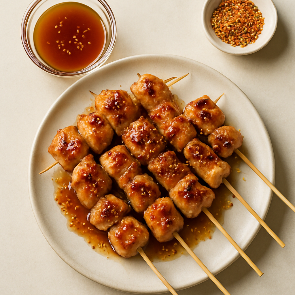 Brochetas de Pollo a la Parrilla Agridulces (Yakitori Nanbansu)