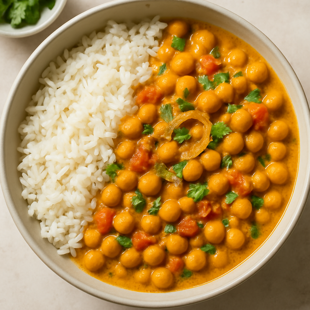 Indian Chickpea Dal with Coconut Broth and Basmati Rice