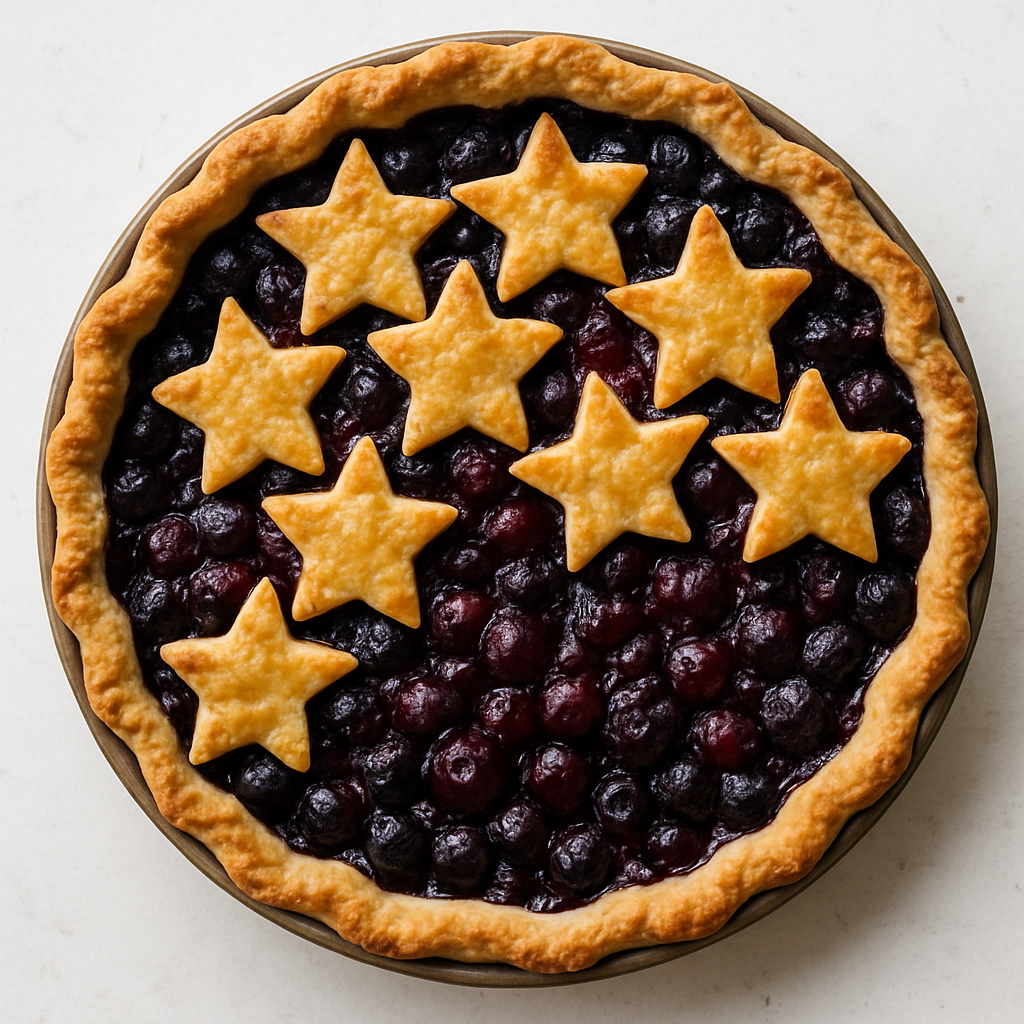 Fourth of July Blueberry Pie