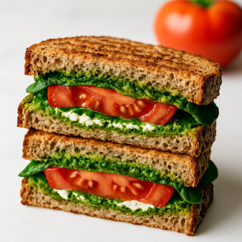 Panini de Tomate Herencia y Pesto