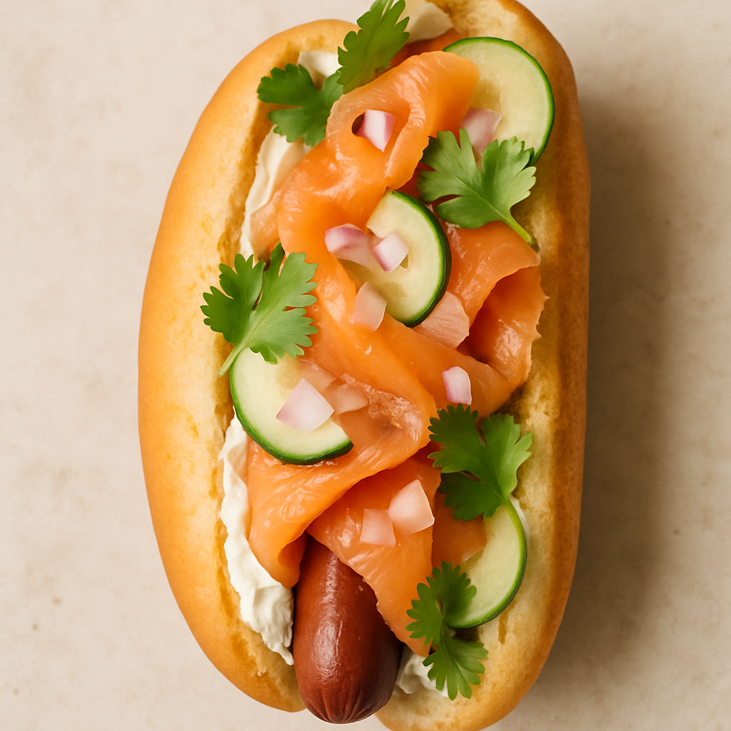 Hot Dog de Salmón Ahumado