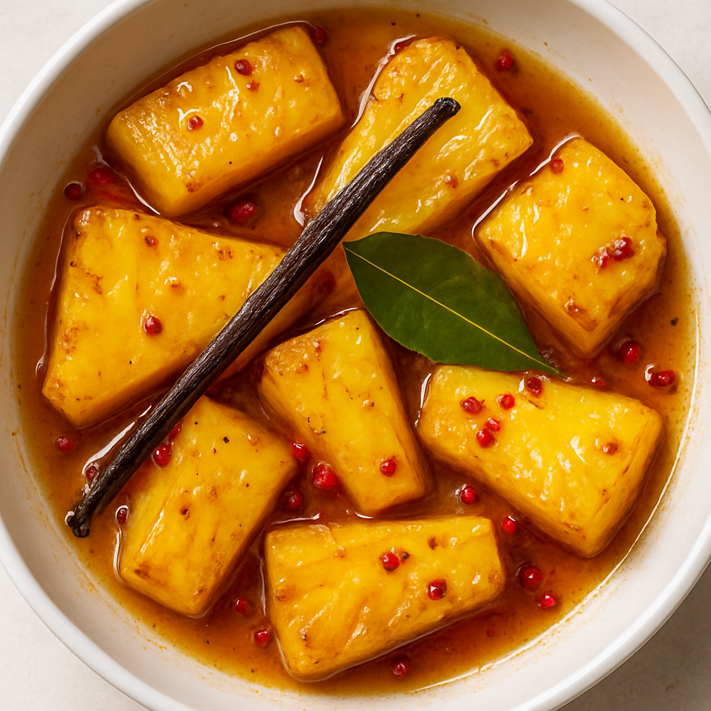 Piña Asada con Pimienta Rosa