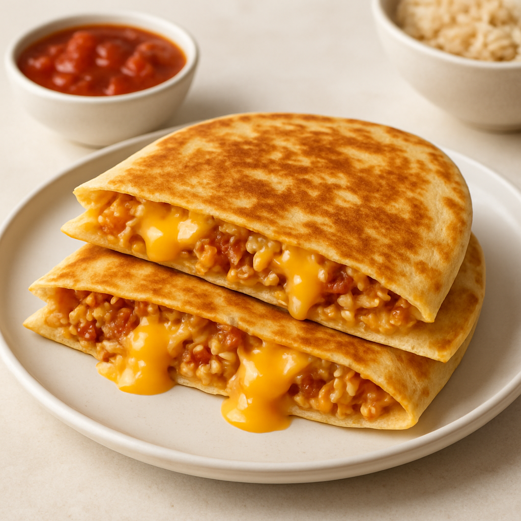 Cheesy Brown Rice Quesadillas