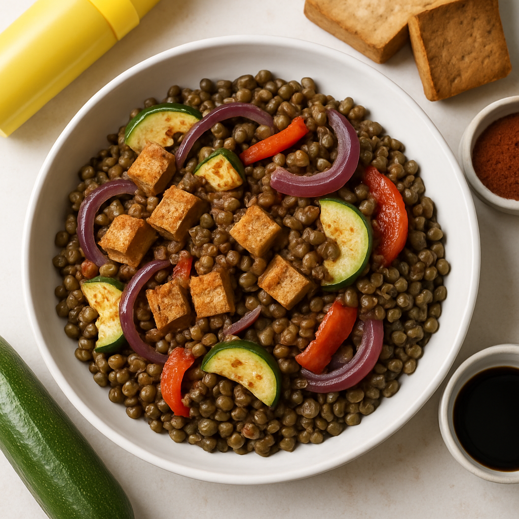 Puy Lentils with Smoked Tofu