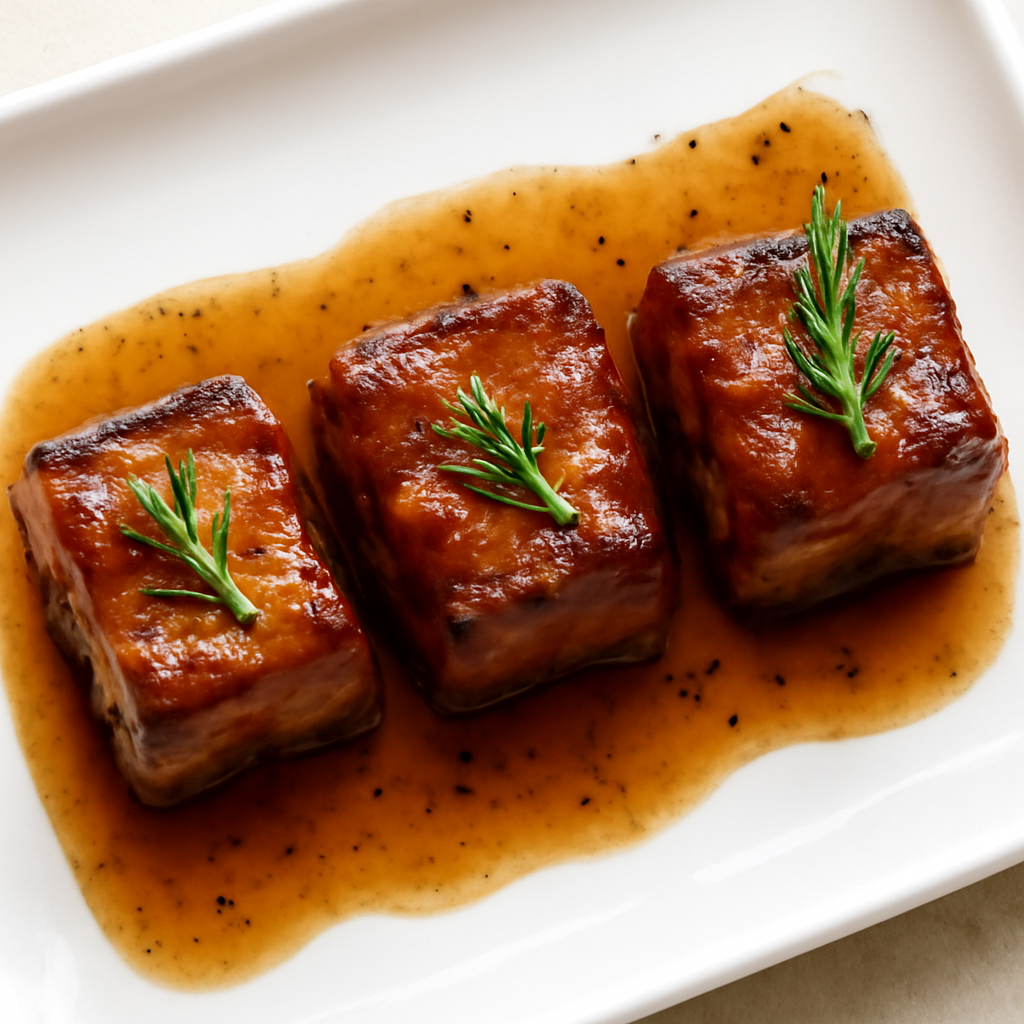 Maple Mustard and Cider Braised Pork Belly