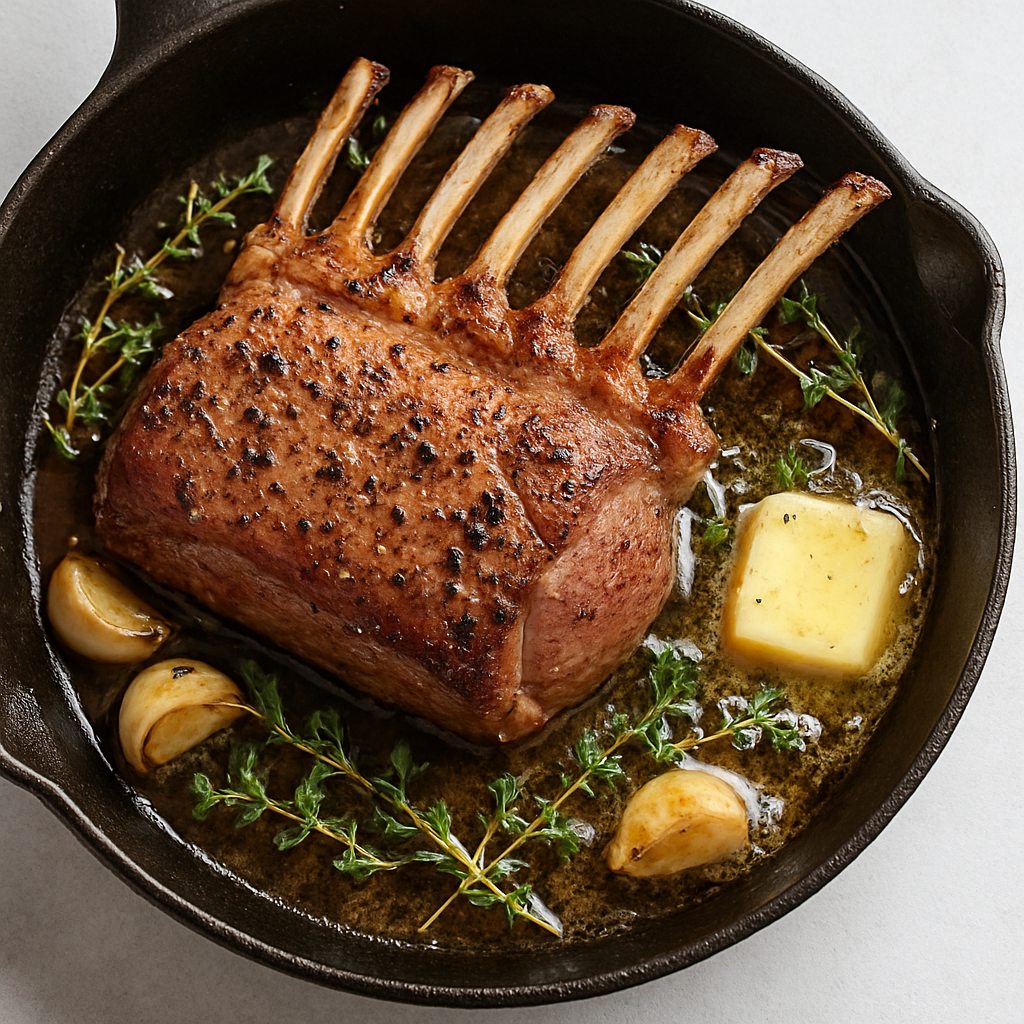 Rack de Cordero Asado en Sartén