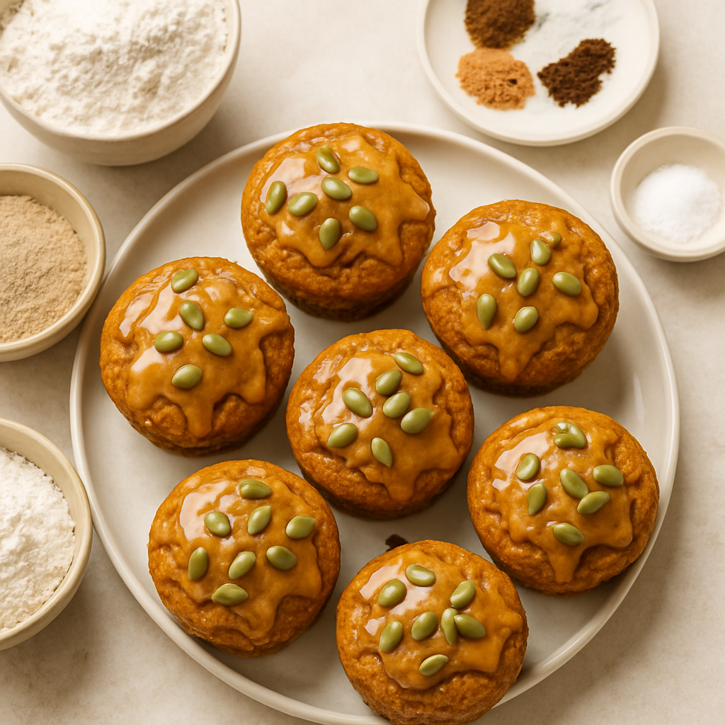 Magdalenas de Calabaza Glaseadas con Arce Saludables