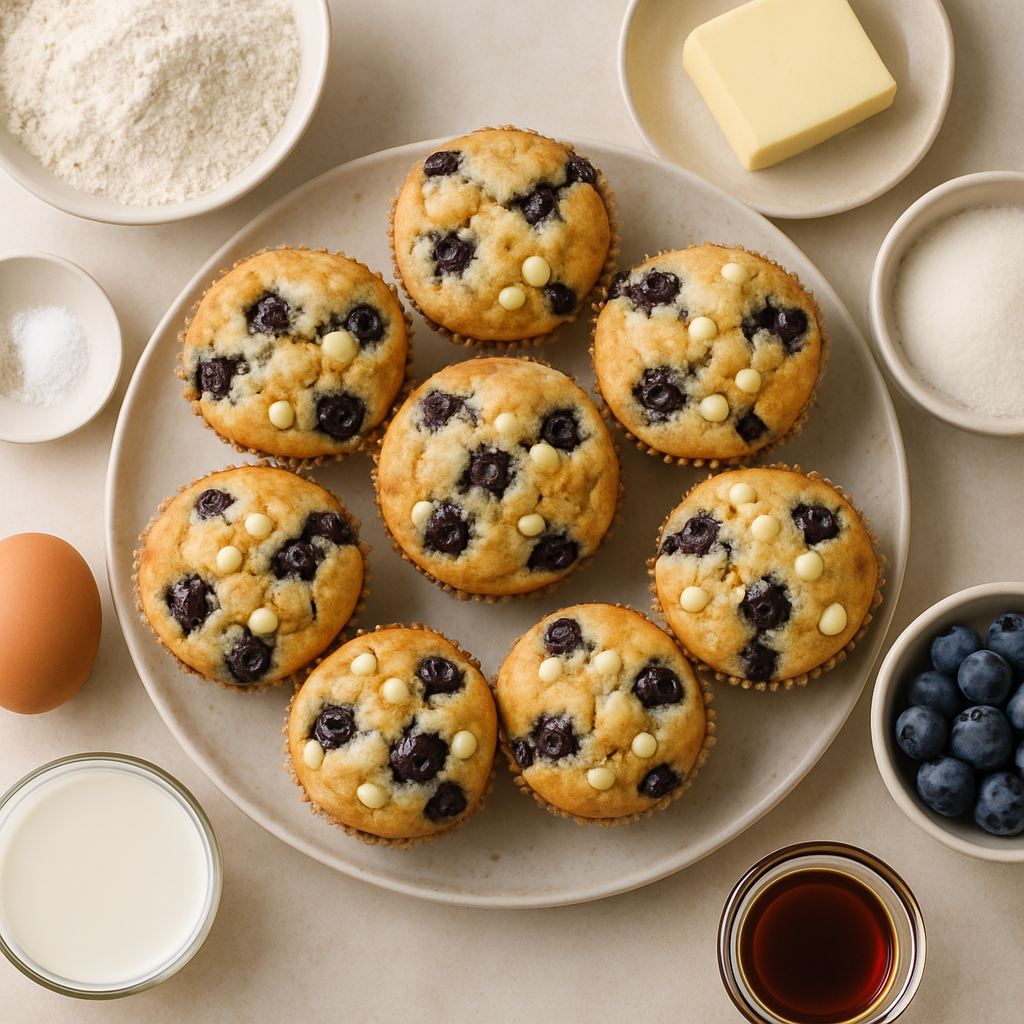 White Chocolate Blueberry Muffins