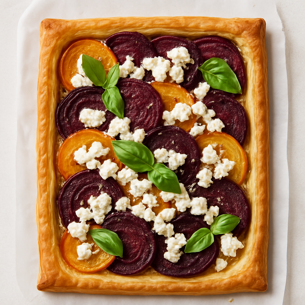 Beet, Goat Cheese and Honey Tarts