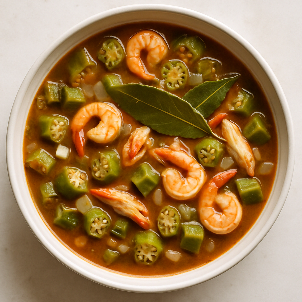 Guiso de Okra y Mariscos