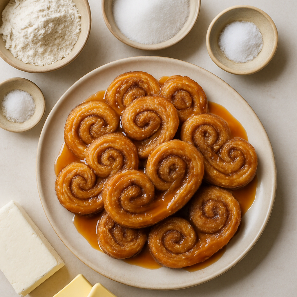 Caramel-Glazed Cardamom Palmiers