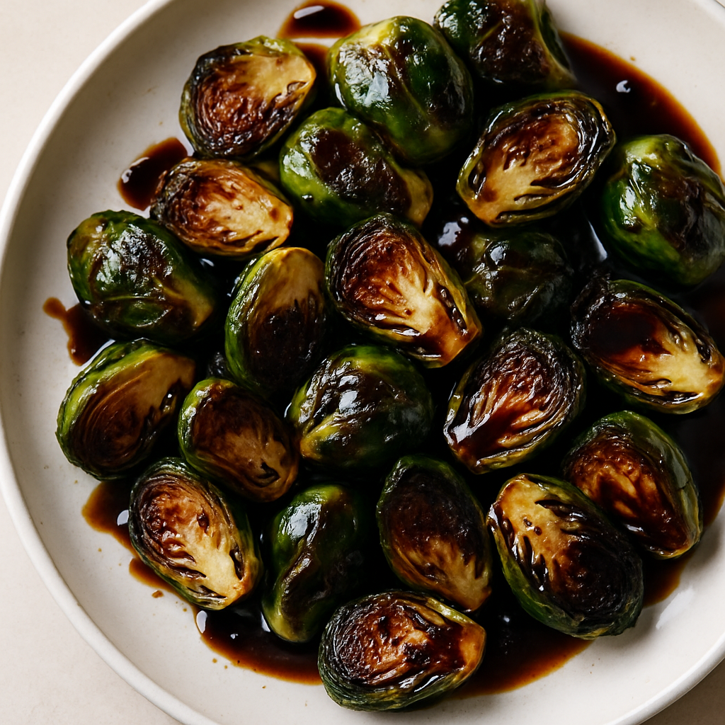 Pan-Roasted Brussels Sprouts with Balsamic Glaze