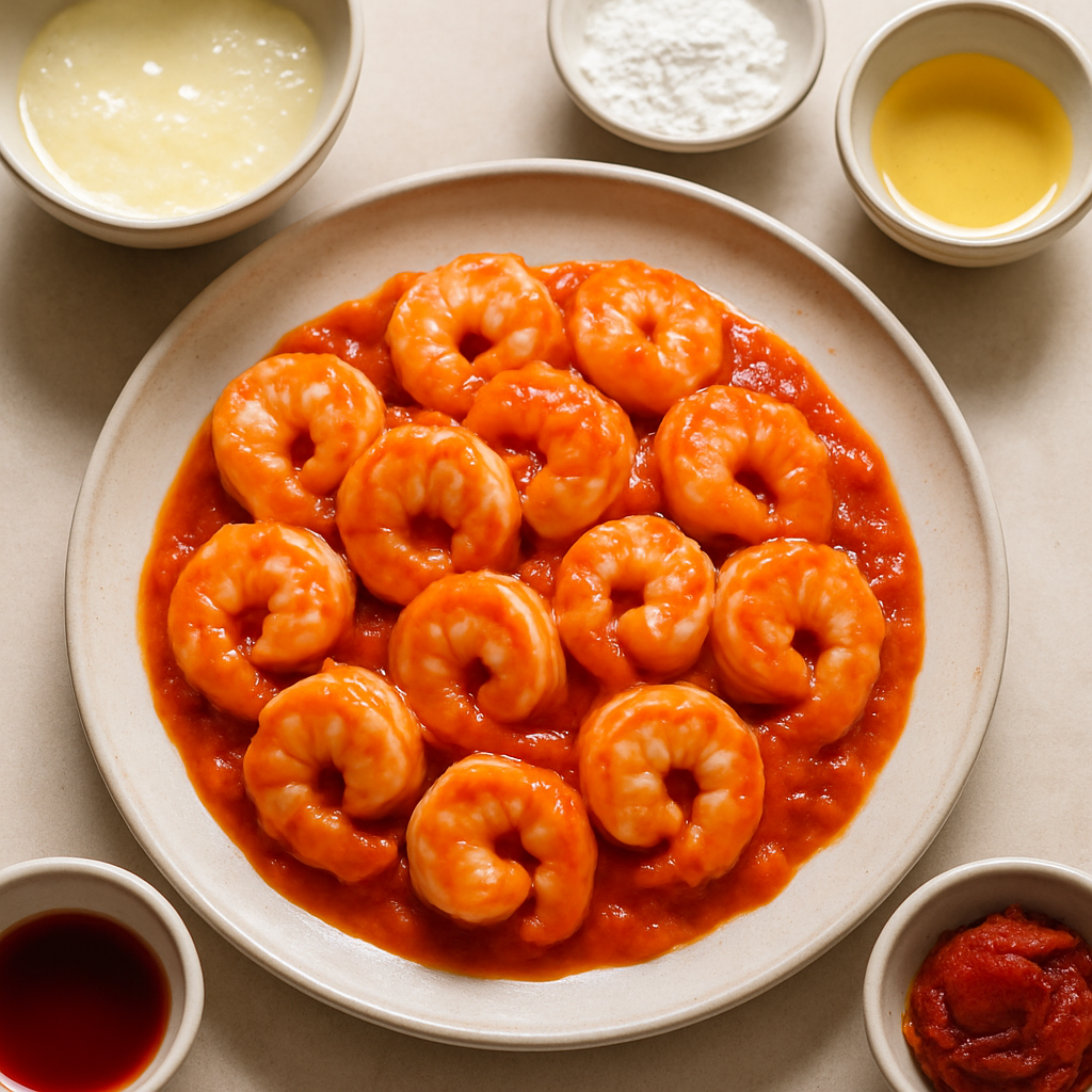 Camarones Salteados con Salsa de Tomate