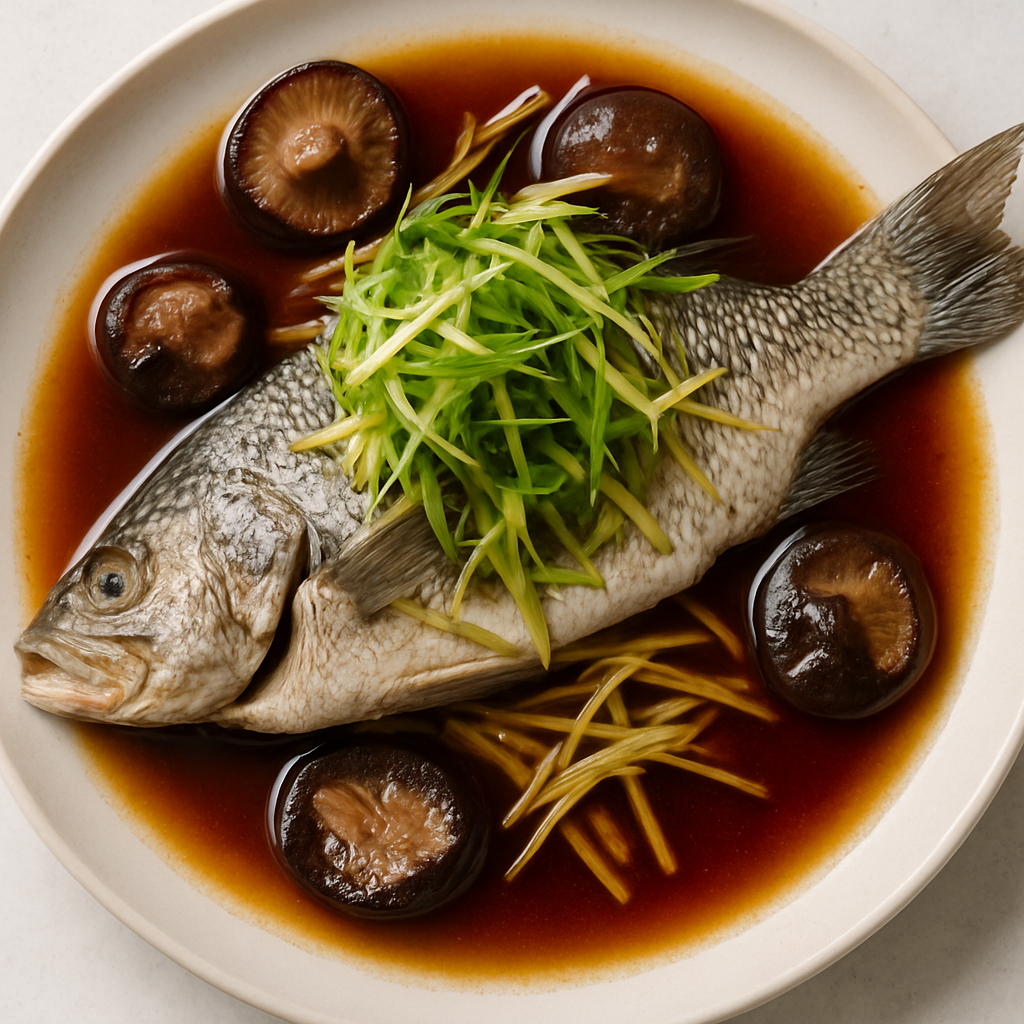 Steamed Fish with Scallion Soy Sauce