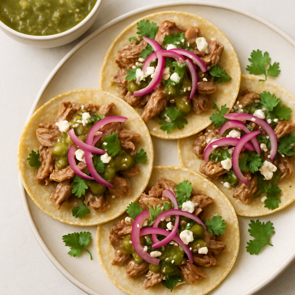 Tacos de Calle de Cerdo Verde