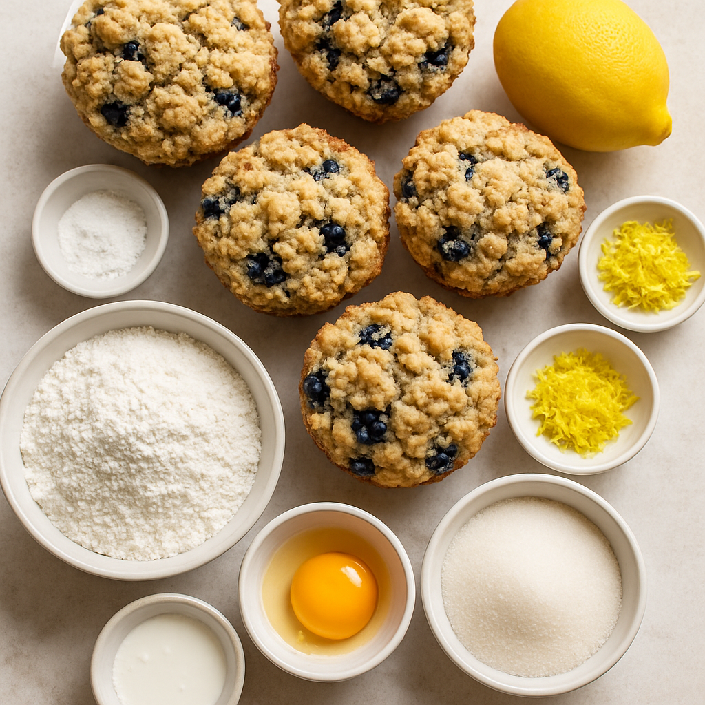 Lemon Blueberry Muffins with Crumble