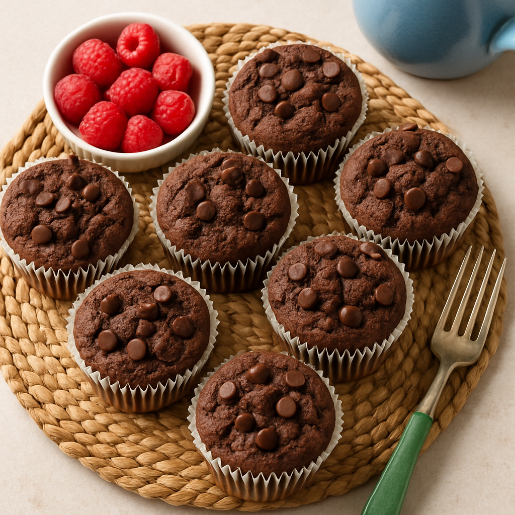Muffins Dobles de Chocolate con Chispas