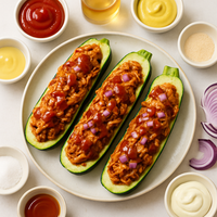 BBQ Chicken Stuffed Zucchini