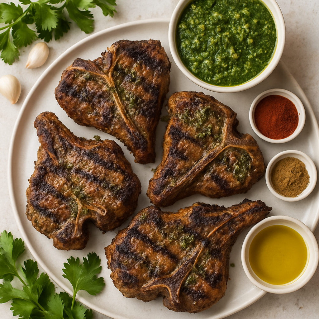 Costillas de Cordero Porterhouse a la Parrilla con Chermoula