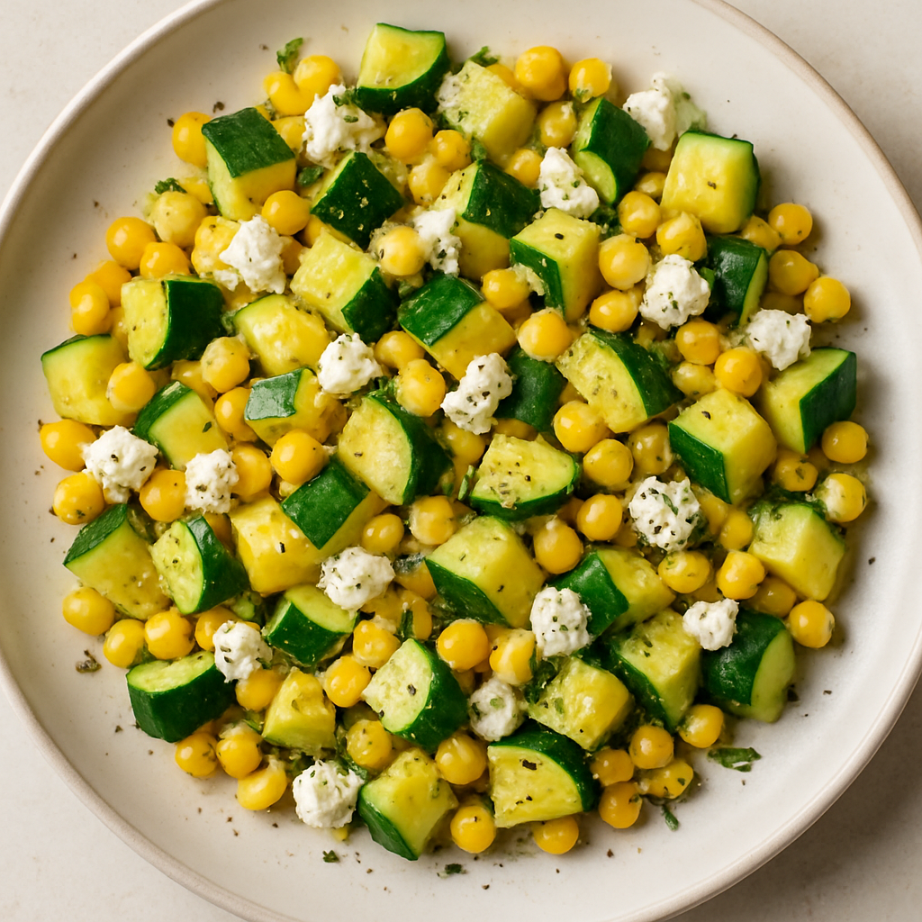 Zucchini and Sweet Corn with Feta
