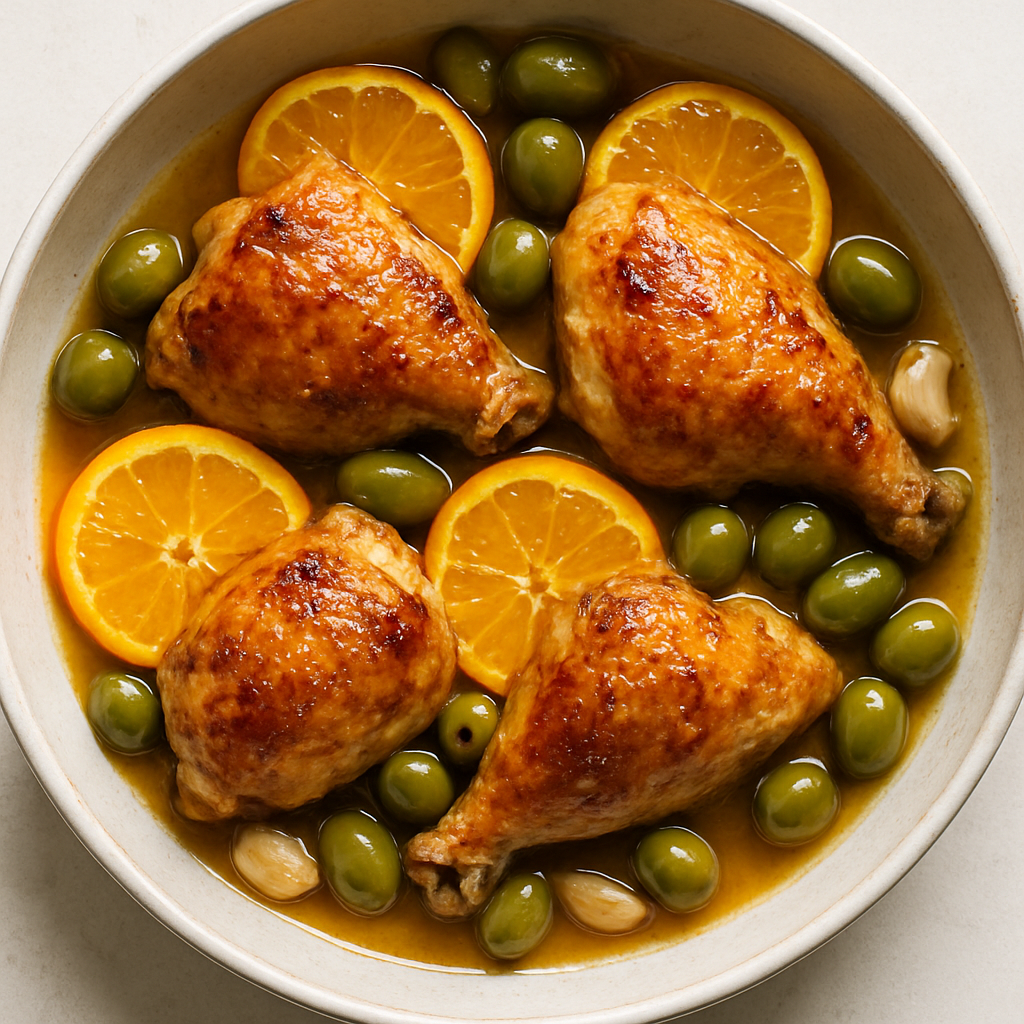Roast Chicken with Oranges and Olives