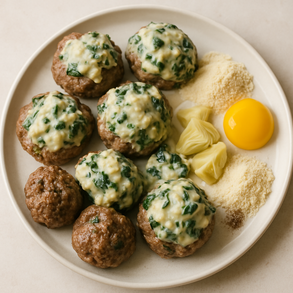 Spinach & Artichoke Dip Meatballs