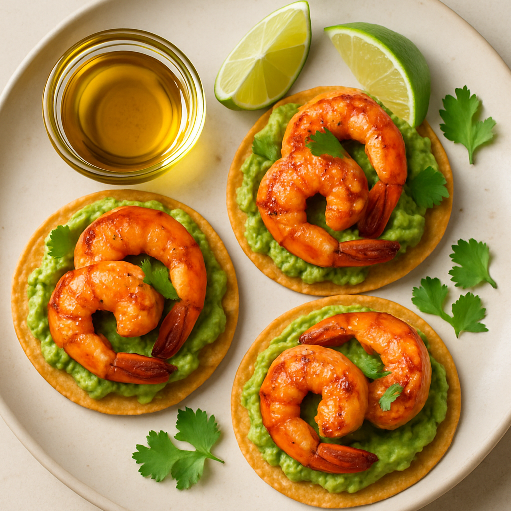 Bocados de Tostada de Camarón