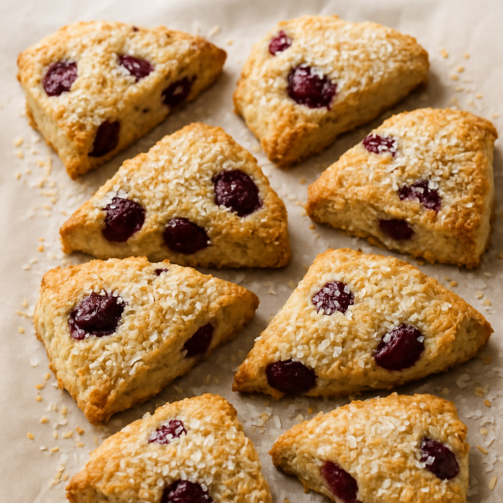 Scones Veganos de Cereza y Coco