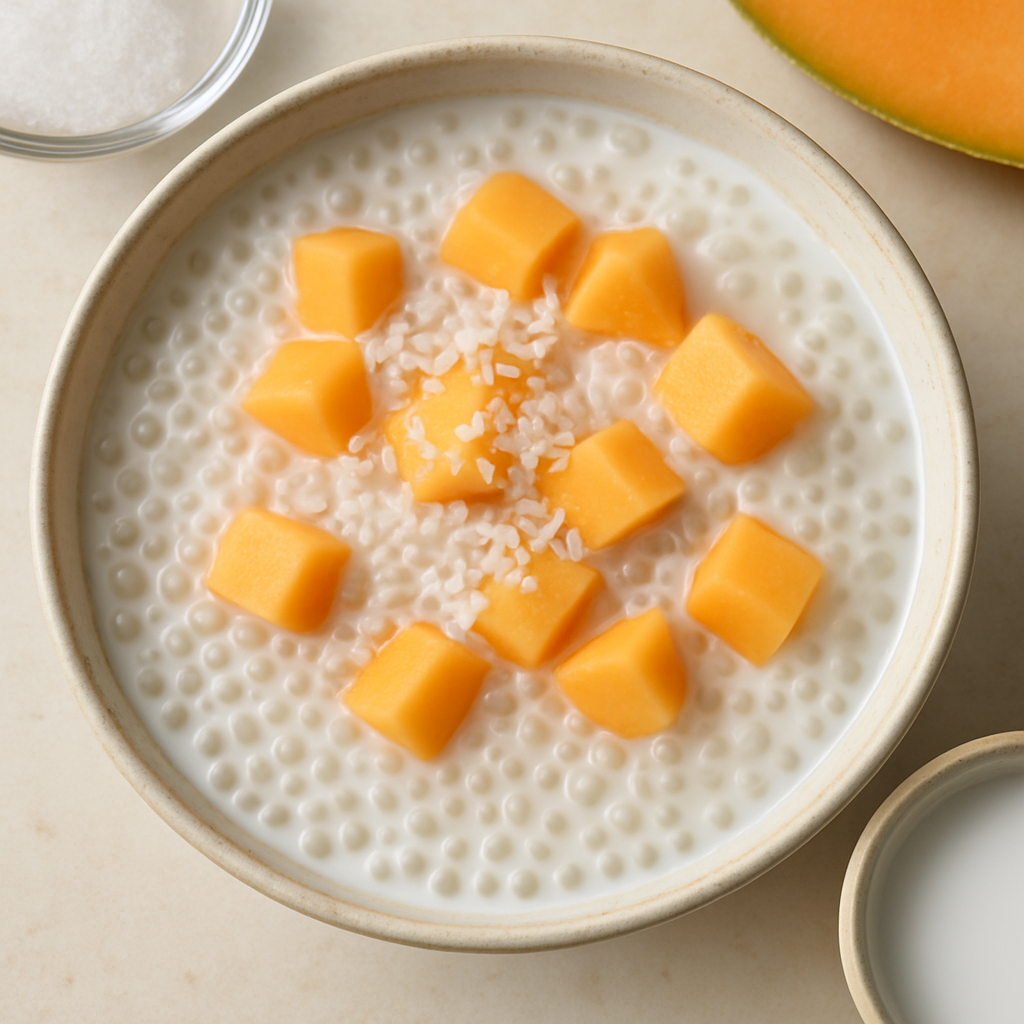 Tapioca Pearls with Sweet Coconut & Melon
