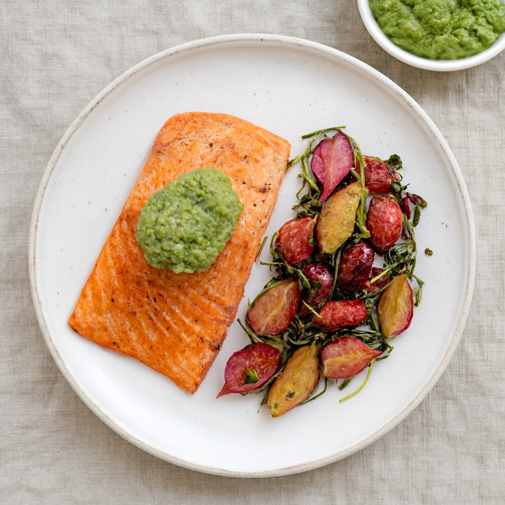 Trucha a la Tabla de Cedro con Guacamole de Jengibre