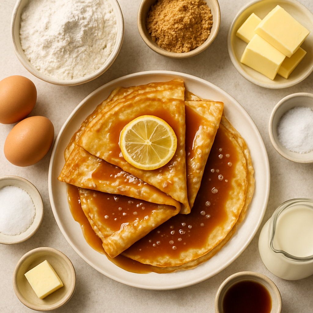 Crepés con Caramelo de Mantequilla y Limón Salado